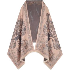 imageEXTREE Scarfs for Women Pashmina Silky Shawl Wrap for Evening Dressing Blanket Open Front Poncho CapeAhcpinktree