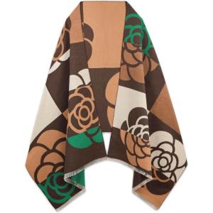 imageEXTREE Scarfs for Women Pashmina Silky Shawl Wrap for Evening Dressing Blanket Open Front Poncho CapeAhebrownkhaki