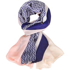 imageEXTREE Scarfs for Women Pashmina Silky Shawl Wrap for Evening Dressing Blanket Open Front Poncho CapeAhkpinkblue