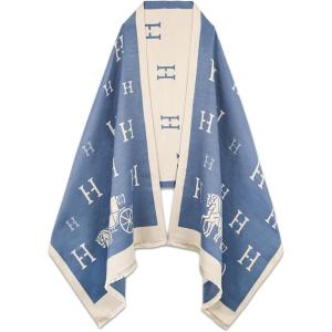 imageEXTREE Scarfs for Women Pashmina Silky Shawl Wrap for Evening Dressing Blanket Open Front Poncho CapeAhlblue