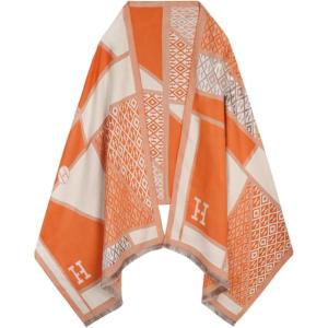 imageEXTREE Scarfs for Women Pashmina Silky Shawl Wrap for Evening Dressing Blanket Open Front Poncho CapeAhmorange