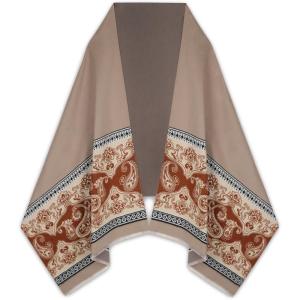 imageEXTREE Scarfs for Women Pashmina Silky Shawl Wrap for Evening Dressing Blanket Open Front Poncho CapeAhstanreddish Brown