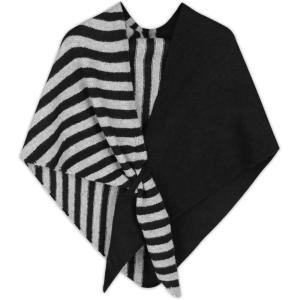 imageEXTREE Scarfs for Women Pashmina Silky Shawl Wrap for Evening Dressing Blanket Open Front Poncho CapeAiablackgrey