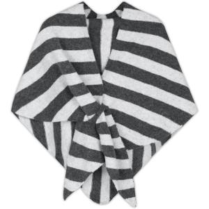 imageEXTREE Scarfs for Women Pashmina Silky Shawl Wrap for Evening Dressing Blanket Open Front Poncho CapeAiablackgrey Ii