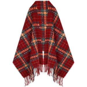 imageEXTREE Scarfs for Women Pashmina Silky Shawl Wrap for Evening Dressing Blanket Open Front Poncho CapeAicdark Redpersimmon