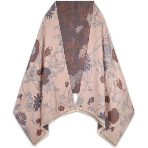 imageEXTREE Scarfs for Women Pashmina Silky Shawl Wrap for Evening Dressing Blanket Open Front Poncho CapeAiolight Salmonflowers