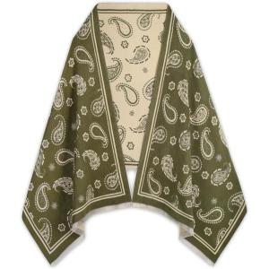 imageEXTREE Scarfs for Women Pashmina Silky Shawl Wrap for Evening Dressing Blanket Open Front Poncho CapeAiu Moss Green