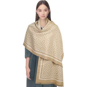 imageEXTREE Scarfs for Women Pashmina Silky Shawl Wrap for Evening Dressing Blanket Open Front Poncho CapeAivbeigekhaki
