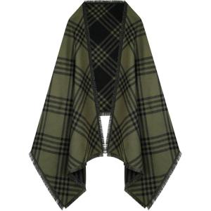 imageEXTREE Scarfs for Women Pashmina Silky Shawl Wrap for Evening Dressing Blanket Open Front Poncho CapeAjcolive Drabblack