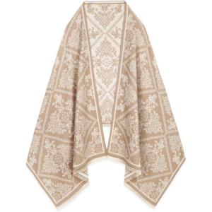 imageEXTREE Scarfs for Women Pashmina Silky Shawl Wrap for Evening Dressing Blanket Open Front Poncho CapeAjikhakibeige