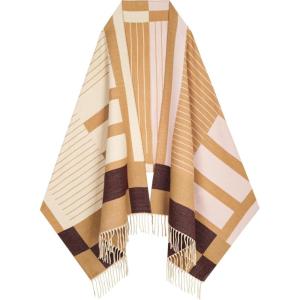 imageEXTREE Scarfs for Women Pashmina Silky Shawl Wrap for Evening Dressing Blanket Open Front Poncho CapeAjjbeigechrome Yellow