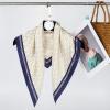 imageEXTREE 100 Pure Mulberry Silk Scarf Fashion Hair for Women Scarf Lightweight Square Neckerchief 275 275 inchesLf Beige Blue Edge