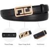 imageEXTREE Gold Buckle Belts for Women Fashion Waist Band Elegant Ladies Belt Gift for WomenIdeal for Dresses JeansBlack Leather Belt With Gold Dianmond Buckle