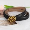 imageEXTREE Gold Buckle Belts for Women Fashion Waist Band Elegant Ladies Belt Gift for WomenIdeal for Dresses JeansBlack Leather Belt With a Gold Flower Buckle