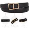 imageEXTREE Gold Buckle Belts for Women Fashion Waist Band Elegant Ladies Belt Gift for WomenIdeal for Dresses JeansBlack Leather Belt With a Gold Square Buckle
