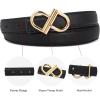 imageEXTREE Gold Buckle Belts for Women Fashion Waist Band Elegant Ladies Belt Gift for WomenIdeal for Dresses JeansBright Gold