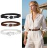 imageEXTREE Gold Buckle Belts for Women Fashion Waist Band Elegant Ladies Belt Gift for WomenIdeal for Dresses JeansLeather Belt With Silver Geometric Buckle