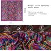 imageEXTREE Head Scarf for Women Like Silk Scarf Hair Scarf Printed Square Scarf Bandanas for Women 35 InchesBohemian Purple