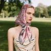 imageEXTREE Head Scarf for Women Like Silk Scarf Hair Scarf Printed Square Scarf Bandanas for Women 35 InchesCashew Pink