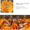 imageEXTREE Head Scarf for Women Like Silk Scarf Hair Scarf Printed Square Scarf Bandanas for Women 35 InchesOrangedyed Flowers