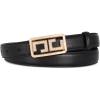 Black Leather Belt With Gold Dianmond Buckle
