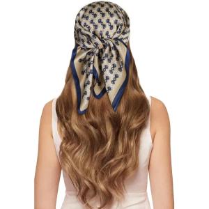 imageEXTREE 100 Pure Mulberry Silk Scarf Fashion Hair for Women Scarf Lightweight Square Neckerchief 275 275 inchesMillennium Mambo