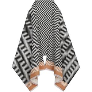 imageEXTREE Womens Scarf Wrap Soft ampamp Warm Shawl Lightweight SkinFriendly Versatile for All Seasons Holiday Gift IdeaBrown Frame With Black and White Stripes