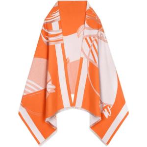 imageEXTREE Womens Scarf Wrap Soft ampamp Warm Shawl Lightweight SkinFriendly Versatile for All Seasons Holiday Gift IdeaOrangered Handsome Horse