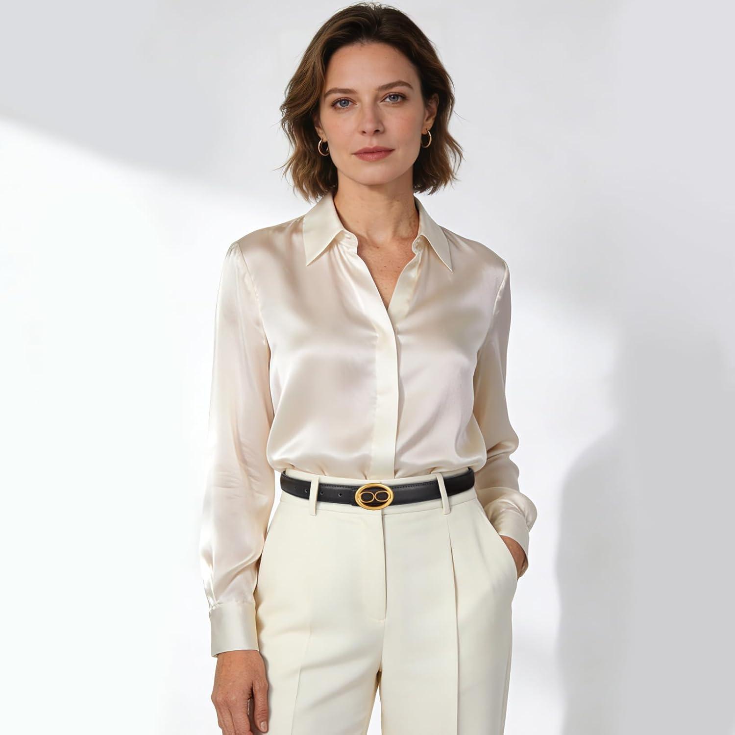 imageEXTREE Gold Buckle Belts for Women Fashion Waist Band Elegant Ladies Belt Gift for WomenIdeal for Dresses JeansBlack Gold Vintage Round Buckle Belt