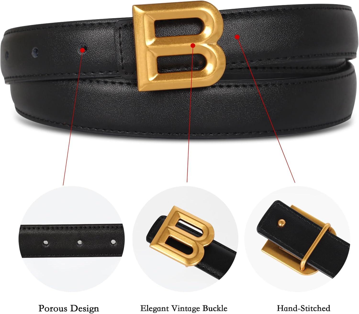 imageEXTREE Gold Buckle Belts for Women Fashion Waist Band Elegant Ladies Belt Gift for WomenIdeal for Dresses JeansVintage Gold Buckle