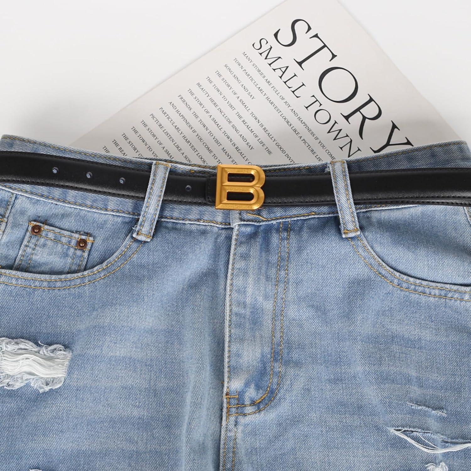 imageEXTREE Gold Buckle Belts for Women Fashion Waist Band Elegant Ladies Belt Gift for WomenIdeal for Dresses JeansVintage Gold Buckle