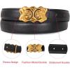 imageEXTREE Gold Buckle Belts for Women Fashion Waist Band Elegant Ladies Belt Gift for WomenIdeal for Dresses JeansVintage Gold Buckle Belt