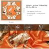 imageEXTREE Head Scarf for Women Like Silk Scarf Hair Scarf Printed Square Scarf Bandanas for Women 35 InchesImperial Warhorse Orange