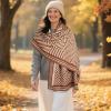 imageEXTREE Scarfs for Women Pashmina Silky Shawl Wrap for Evening Dressing Blanket Open Front Poncho CapeAjrbeigetan