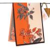 imageEXTREE Scarfs for Women Pashmina Silky Shawl Wrap for Evening Dressing Blanket Open Front Poncho CapeAjwwhiteorangeleaf