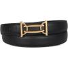 imageEXTREE Gold Buckle Belts for Women Fashion Waist Band Elegant Ladies Belt Gift for WomenIdeal for Dresses JeansBlack Belt Gold Buckle Design