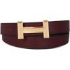 imageEXTREE Gold Buckle Belts for Women Fashion Waist Band Elegant Ladies Belt Gift for WomenIdeal for Dresses JeansBurgundy Gold Buckle