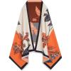 imageEXTREE Scarfs for Women Pashmina Silky Shawl Wrap for Evening Dressing Blanket Open Front Poncho CapeAjwwhiteorangeleaf