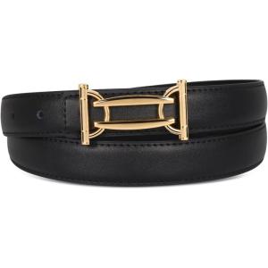 imageEXTREE Gold Buckle Belts for Women Fashion Waist Band Elegant Ladies Belt Gift for WomenIdeal for Dresses JeansBlack Belt Gold Buckle Design