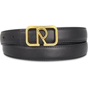 imageEXTREE Gold Buckle Belts for Women Fashion Waist Band Elegant Ladies Belt Gift for WomenIdeal for Dresses JeansGold Buckle Belt Letter Design