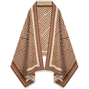 imageEXTREE Scarfs for Women Pashmina Silky Shawl Wrap for Evening Dressing Blanket Open Front Poncho CapeAjrbeigetan