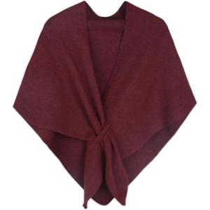 imageEXTREE Scarfs for Women Pashmina Silky Shawl Wrap for Evening Dressing Blanket Open Front Poncho CapeAjtburgundy
