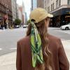imageEXTREE 100 Pure Mulberry Silk Scarf Fashion Hair for Women Scarf Lightweight Square Neckerchief 275 275 inchesA Touch of Green in Summer