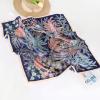imageEXTREE 100 Pure Mulberry Silk Scarf Fashion Hair for Women Scarf Lightweight Square Neckerchief 275 275 inchesMidnight Blue Palm Leaf