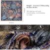 imageEXTREE 100 Pure Mulberry Silk Scarf Fashion Hair for Women Scarf Lightweight Square Neckerchief 275 275 inchesMidnight Blue Palm Leaf