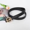 imageEXTREE Gold Buckle Belts for Women Fashion Waist Band Elegant Ladies Belt Gift for WomenIdeal for Dresses JeansBlack Belt Gold Circular Bucklesecond Layer Cowhide