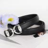 imageEXTREE Gold Buckle Belts for Women Fashion Waist Band Elegant Ladies Belt Gift for WomenIdeal for Dresses JeansBlack Belt Silver Metal Buckle second Layer Cowhide