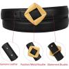 imageEXTREE Gold Buckle Belts for Women Fashion Waist Band Elegant Ladies Belt Gift for WomenIdeal for Dresses JeansGold Vintage Rhombus Bucklesecond Layer Cowhide
