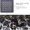 imageEXTREE Luxury Satin Head Scarf 35x35  Silklike Wrap for Women Versatile ShawlSun CoverWrapping Premium Gift for HerNavy Blue Floral Scarf