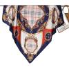 imageEXTREE Luxury Satin Head Scarf 35x35  Silklike Wrap for Women Versatile ShawlSun CoverWrapping Premium Gift for HerNavy Blue Plaid Crown